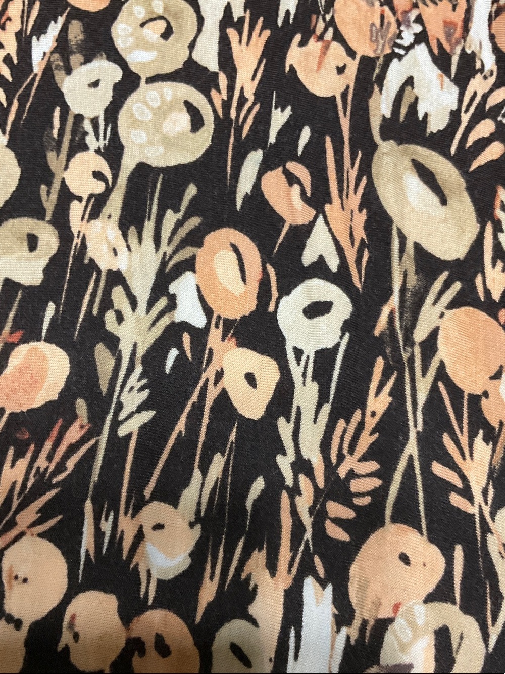 LOGO by Lori Goldstein Brown and Cream Floral Tunic Top - Picture 7 of 10